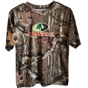 Mossy Oak Woodland Leaves Camouflage Tee Breakup Infinity Boy’s XL 14-16 GUC